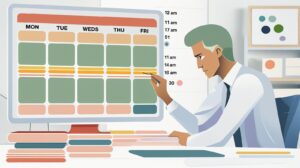 Time-blocked calendar for creative and business work - 5 Time Management Tricks I Use to Juggle Business, Family, and Self-Care (Without Losing My Mind)