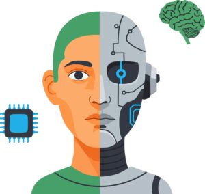 Comparison between human voice and synthetic AI voice
