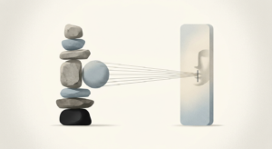 Abstract conceptual image representing the power of silence and restraint in performance